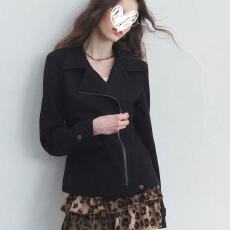 批发解构西装领西装<b class='q'>外套</b>女2026春季新款修身不规则拉链气质<b class='q'>显瘦</b>上衣