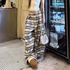 2026新款美式解构格子休闲裤男士春秋季时尚宽松直筒阔腿长裤子