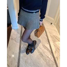 批发英伦学院风复古格纹百褶半身裙<b class='q'>女</b>秋季百搭显瘦a字短<b class='q'>裙裤</b>