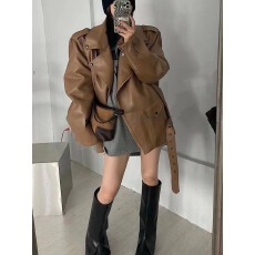 批发机车皮衣外套女2023年春秋季新款爆款夹克宽松时尚百搭高级感