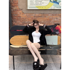 批发ADVANCED慵懒风撞色针织<b class='q'>开衫</b>女秋冬百<b class='q'>搭</b>宽松显瘦气质<b class='q'>长袖</b>毛衣外套