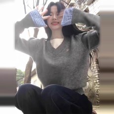 批发灰色慵懒风假两件毛衣女秋冬2025年新款韩系高级感内搭打底针织衫