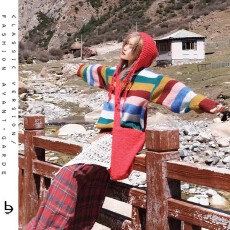 批发多巴胺穿搭撞色彩虹条纹毛衣宽松秋冬复古温柔风慵懒松弛感针织衫