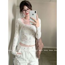 批发出大货 长袖T恤女2026春装新款外穿纯欲性感打底衫修身上衣服