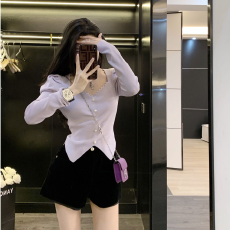 批发出大货 春装新款女装<b class='q'>小香</b>风独特别致港味chic百搭显瘦套头上衣