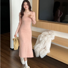 批发出大货 连衣裙女<b class='q'>夏季</b>长款收腰显瘦开叉包臀裙纯欲辣妹打底小