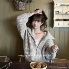 批发出大货 春季新款~毛衣<b class='q'>开衫</b> 慵懒高智感宽松显瘦外套女