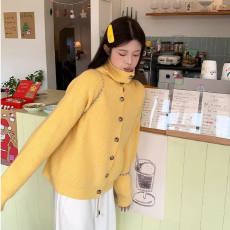 批发出大货 针织衫女春季2026新款翻领打底衫可外穿韩系穿搭通勤上衣