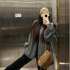 批发出大货 圆领毛衣<b class='q'>开衫</b>女2026春季新款韩系慵懒风宽松针织上衣外套