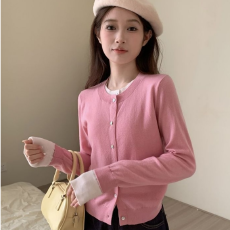 批发出大货 假两件针织<b class='q'>开衫</b>女2026春季新款宽松慵懒风毛衣外套上衣