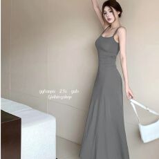 批发出大货 连衣裙女<b class='q'>夏</b>季2025新款性感修身收腰一字肩中长款裙子