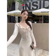 批发出大货 内搭<b class='q'>包臀</b>裙女秋冬新款收腰显瘦V领气质绝美打底<b class='q'>连衣裙</b>