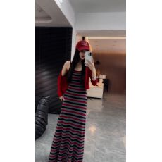 批发出大货 条纹收腰显瘦吊带辣妹<b class='q'>连衣裙</b>开衫时尚秋季新款两件套装女