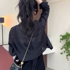 批发出大货 雪纺<b class='q'>防晒衣</b>衬衫女夏外搭披肩短款开衫外套薄罩衫上衣