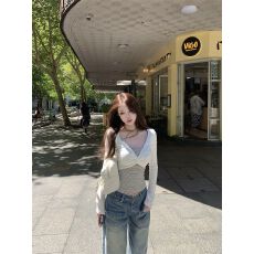 批发出大货 2026早春假两件扭结<b class='q'>修身</b>女甜酷风宽松显瘦内搭长袖上衣