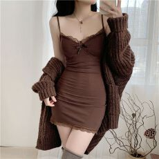 批发出大货 吊带包臀短裙女2026<b class='q'>春</b>夏外穿性感辣妹无袖紧身连衣裙