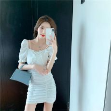 批发出大货 连衣裙女夏季欧货高级感收腰修身包臀辣妹吊带涩谷短裙