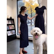 批发轻熟风扭结绑带<b class='q'>连衣裙</b>女2026夏季新款设计感收腰显瘦温柔风长裙女