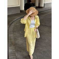 批发老钱风衬衫<b class='q'>套装</b>裙女2026夏新款法式气质通勤半身裙<b class='q'>休闲</b>两件套