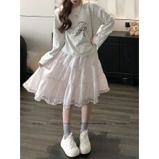 批发中裙半身裙女中长款2026早春新款韩系伞裙高腰显瘦蛋糕裙