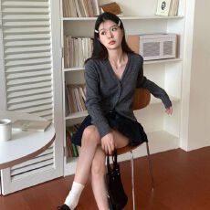 批发针织开衫<b class='q'>外套</b>女2026年秋冬新款宽松显瘦长袖薄款毛衣外穿上衣