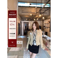 批发叶子 YEZIYZZ 法式小香风卡其色外套女秋季温柔气质<b class='q'>翻领</b>宽松上衣