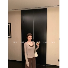 '冬季叠叠乐'秋日顶好穿天丝羊毛撞色假两件层次感内搭长袖打底衫