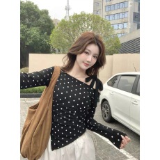 宋正恩鹅黄软糯针织衫女冬季新款修身蝴蝶结设计感内搭毛衣小上衣