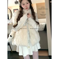 批发THETURE初雪甜岛羽绒服马甲外套女立领加厚保暖马夹秋冬新款格子