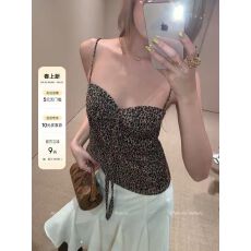 批发豹纹妮'辣妹风短款<b class='q'>吊带</b><b class='q'>背心</b>女春季新款修身显瘦上衣