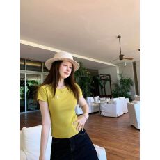 批发杨杨YANGRUOYU 【多汁阳光】小马色棉章仔百搭圆领休闲短袖T恤女