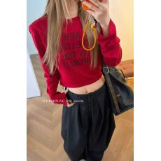 批发张ROOM夏季新款字母印花长袖设计感露背T恤女圆领短款防晒上衣潮