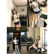 批发【瑞茜】海盐奶盖 春夏纯欲辣妹风短袖衬衫上衣<b class='q'>裙子</b> R66582-1H