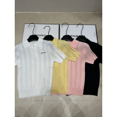 批发2026春夏新款学院风翻领镂空冰丝针织衫女ins潮修身显瘦短袖上衣