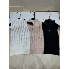 批发2026夏季圆领针织无袖<b class='q'>背心</b>女韩式<b class='q'>亮片</b>竖条麻花修身显瘦女上衣