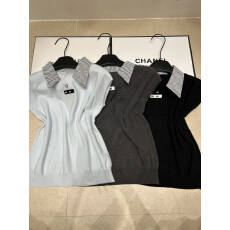 批发2026夏季撞色条纹Polo领假两件针织背心宽松女百搭休闲上衣