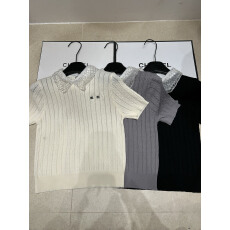 批发2026夏季蕾丝Polo领设计感<b class='q'>通勤</b>镂空竖纹日常穿搭显瘦女上衣