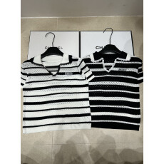 批发26夏季新款撞色花边Polo领设计感镂空透气舒适<b class='q'>通勤</b>百搭显瘦女上衣