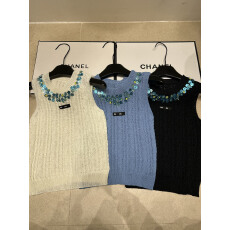 批发2026夏季新款圆领针织背心连珠修身显瘦女上衣