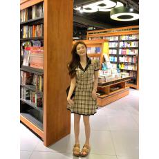 批发 2026新款小个子学院风格子连衣裙子女装夏季小众设计感短裙