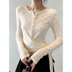 批发欧韩<b class='q'>时尚</b>设计新款亨利领半开领打底衫女内搭短款长袖t恤上衣女