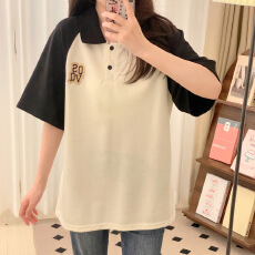 批发实拍 220g珠地面料 夏季Polo领短袖T恤<b class='q'>男</b>女宽松300斤休闲<b class='q'>体恤</b>上衣