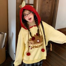 批发纯棉华棉复合牛奶丝320g大码300斤拼色卫衣女潮牌学院风休闲上衣