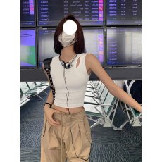 批发夏季港风辣妹小吊带背心女外穿打底无袖短款上衣 不退少2