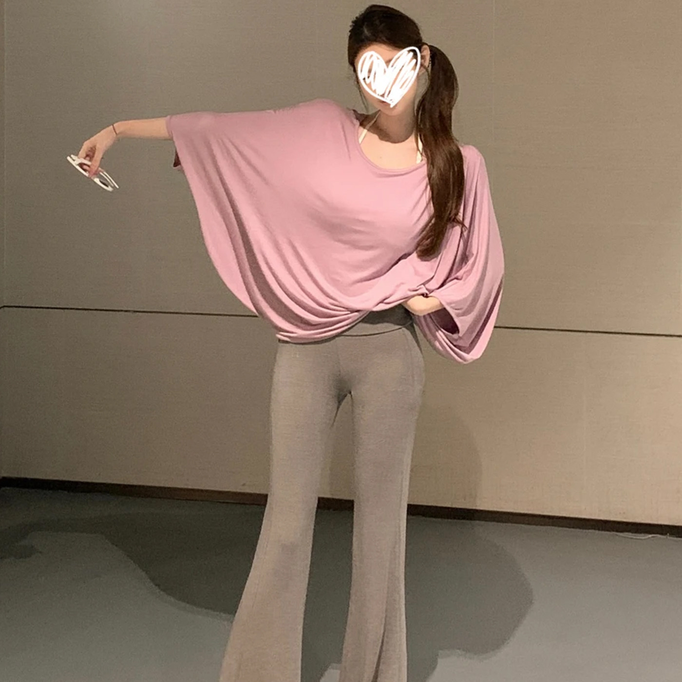 BY28590# 时尚纯欲风凉凉斗篷短袖T恤女装夏季新款垂垂慵懒感薄款休闲上衣 服裝批發女裝批發服飾貨源
