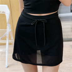 批发新款黑色拼接网纱包臀半裙女夏季气质修身显瘦短裙