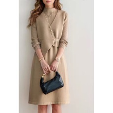 批发韩国高端短款针织马甲两件套装打底连衣裙2025秋冬新款气质<b class='q'>通勤</b>裙