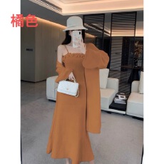 批发直接拿货针织<b class='q'>连衣裙</b>轻奢高级感穿搭毛衣吊带裙开衫套装慵懒风外套