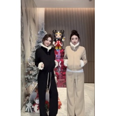 慵懒风秋冬加绒套装女毛毛拼接拉链卫衣外套休闲阔腿裤加厚两件套