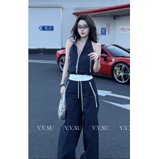 批发2026夏季<b class='q'>新款</b>上新小众设计户外无袖露背运动马甲休闲工装裤两件套